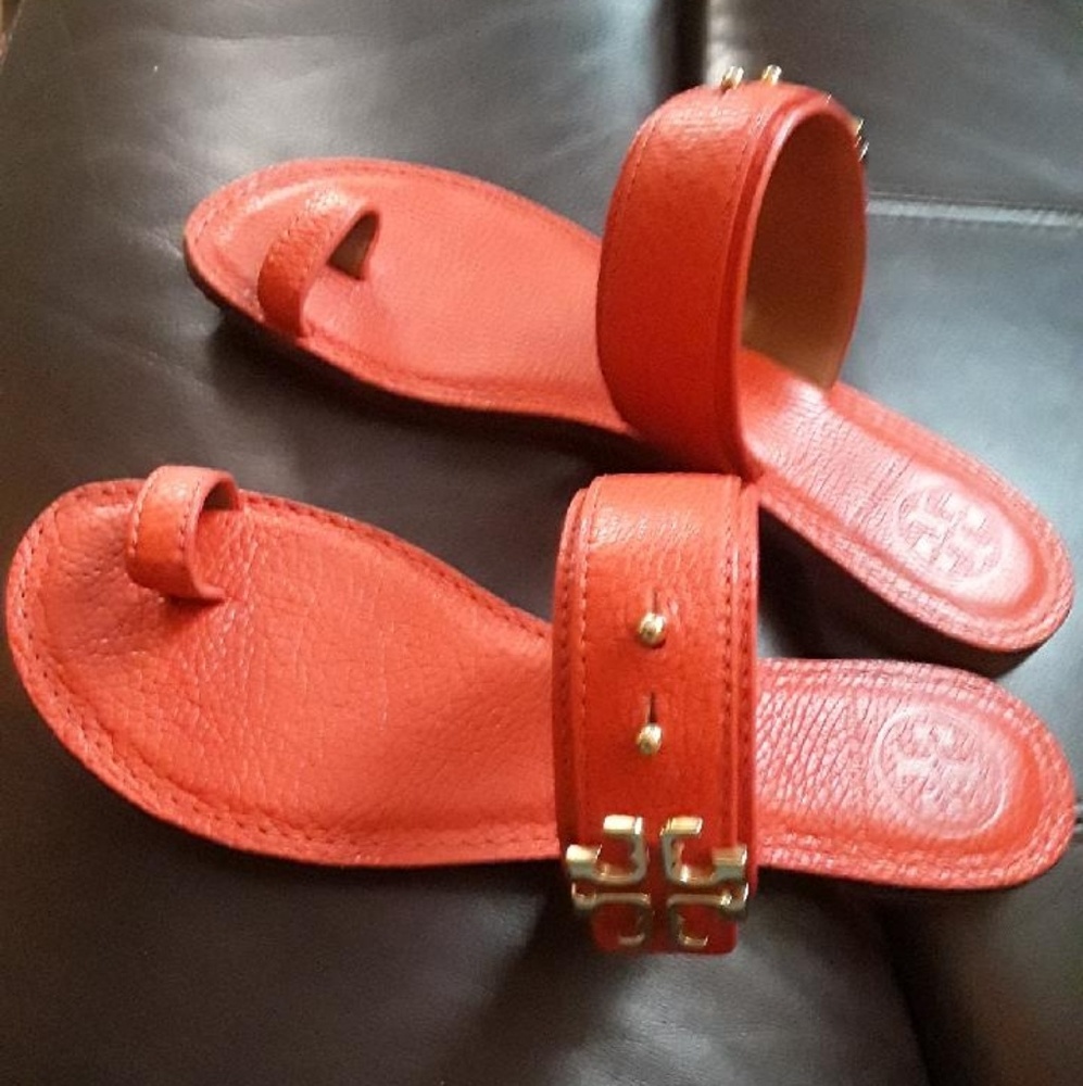 Tory Burch Lowell Sandals Orange 7.5
